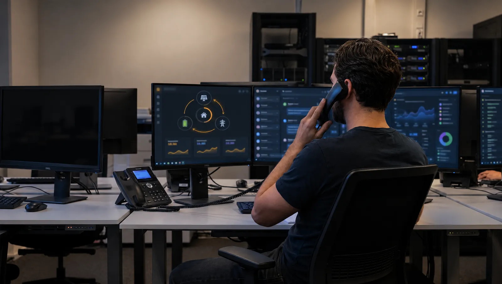 A Solar Start support team member at their desk
